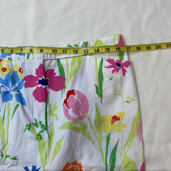 Liz Claiborne Floral Pencil Skirt Size 12 Lizsport Skirt Tulips, Irises … - Picture 2 of 6